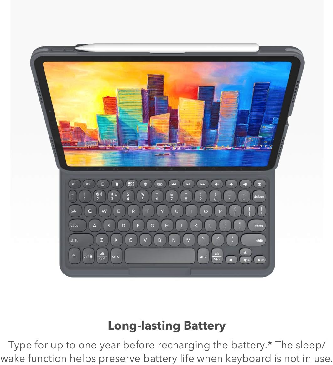 ZAGG Pro Keys Detachable Case & Wireless Keyboard for Apple iPad 10.2" (Gen 9, 8, 7) - Bluetooth Pairing, Backlit Laptop-Style Keys, Apple Pencil Holder, 6.6ft Drop Protection, Black