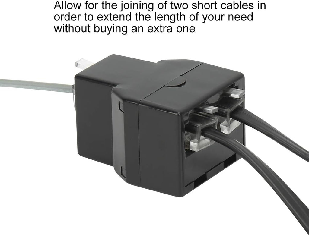 Uvital RJ12 6P6C 1 Female to 2 Female Telephone Line Splitters, Telephone Landline Cable Connector and Separator(Black,2 Pack)