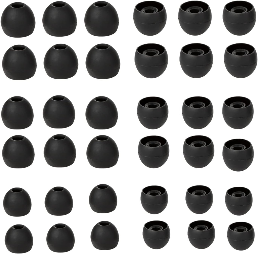 Silicone Earbud Replacement Tips Earbud Tips Ear Bud Covers for Fit Most in-Ear Earbuds(Inner Hole 3.8mm -5.5mm) Headphone Rubber Tips Eartips 18 Pairs S M L