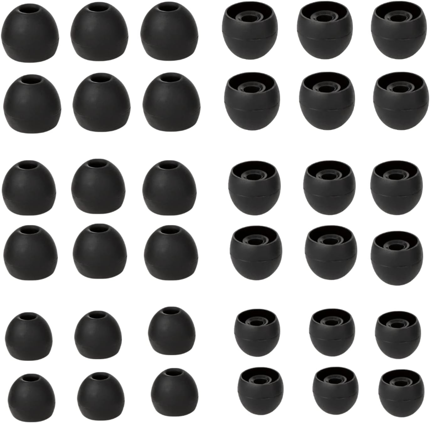 Silicone Earbud Replacement Tips Earbud Tips Ear Bud Covers for Fit Most in-Ear Earbuds(Inner Hole 3.8mm -5.5mm) Headphone Rubber Tips Eartips 18 Pairs S M L