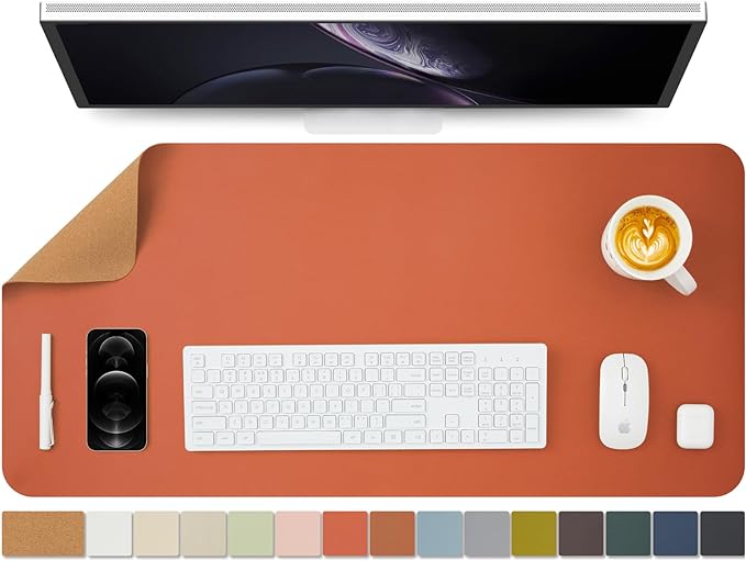 Cork Desk Mat - Dual-Sided Desk Pad by HOMIEAZICOZI