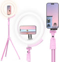 UBeesize Upgraded 12'' Ring Light with 62'' Tripod Stand and Magnetic Phone Holder,LED Selfie RingLight for iPhone with Remote,Circle Light for Tiktok/YouTube/Photography/Makeup/Live Stream Pink