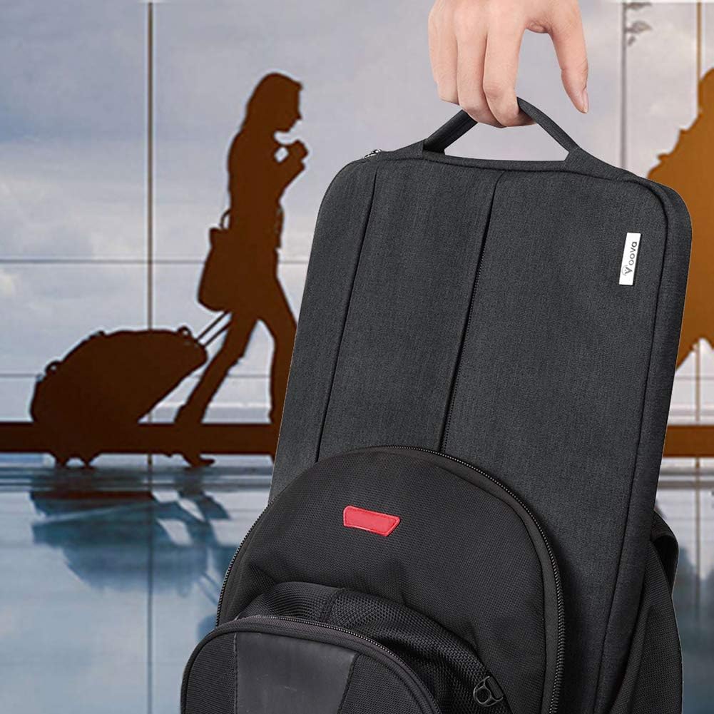 Voova Laptop Sleeve Carrying Case 15.6 16 Inch,Slim Computer Cover Bag Compatible with MacBook Pro 15/16, Dell xps 15,15-16 Inch HP Dell Asus Acer Laptop, Black