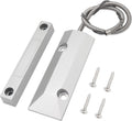 Magnetic Reed Switch Wired Surface Mount Normally Closed NC Contact Sensor Alarm Magnetic Door Switch with 2 Wires, Zinc Alloy Sliver, OC-55