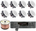 Vaiyer Home Audio System Kit, 6-Channel 6000 Watts Amplifier with 5.25" 8 Qty of 175 W Each Frameless in-Ceiling Speakers & 16 AWG 500 ft. Speaker Wire Perfect for Home, Office, Restaurants