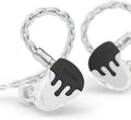 BASN BmasterX in Ear Audio Monitor, Hybrid 6 Drivers IEM Earphones with Crystal Clear Sound, Detachable Cable Plus Carrying Case & Fit Kit for Musician, Stage, Studio (3.5mm/4.4mm Jack, Black/White)