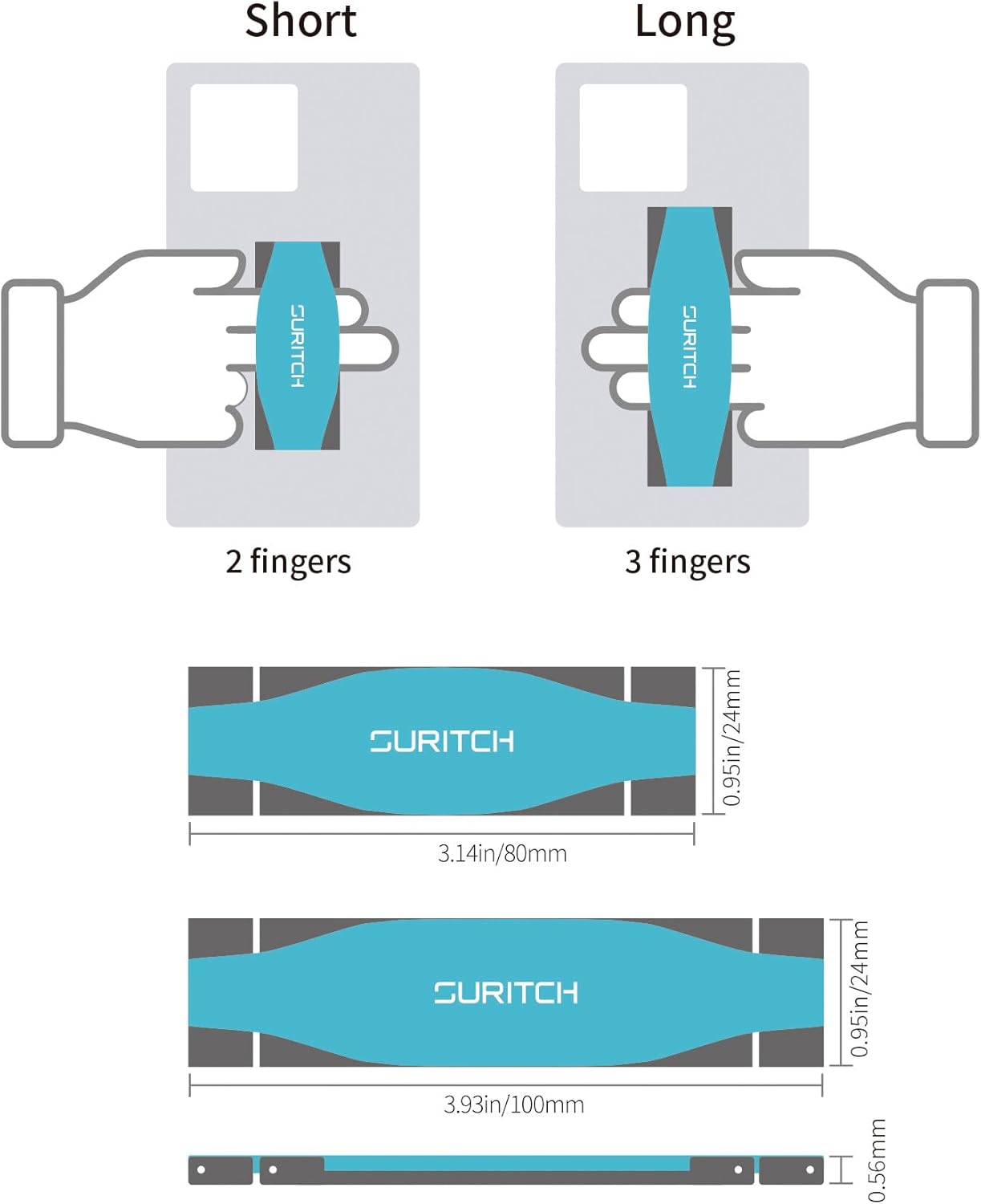 SURITCH Phone Grip Strap Finger Loop Holder for Back of Phone, 2-in-1 Soft Silicone Gripper Kickstand for iPhone Samsung and Most Cell Phone Cases, 3.94" Purple