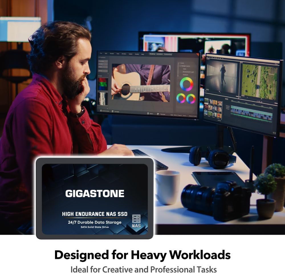 Gigastone 1TB NAS SSD Drive (8-Pack) 24/7 Durable TLC High Endurance RAID Data Storage Network Attached Storage 2.5" SATA Internal Solid State Hard Drives