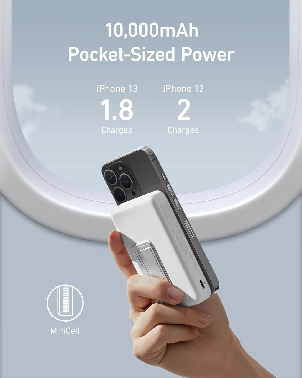 Anker 633 Magnetic Battery, 10,000mAh Foldable Wireless Portable Charger, 20W USB-C Power Delivery Power Bank with Stand, Magsafe-Compatible for iPhone 16/15/14/13/12 Series
