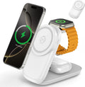 Foldable Wireless Charger, Fast Max Charging for iPhone 16/15/14/13/12 Pro Max, 3 in 1 Charging Station for Apple Watch 10－3 & AirPods Pro/4/3（White