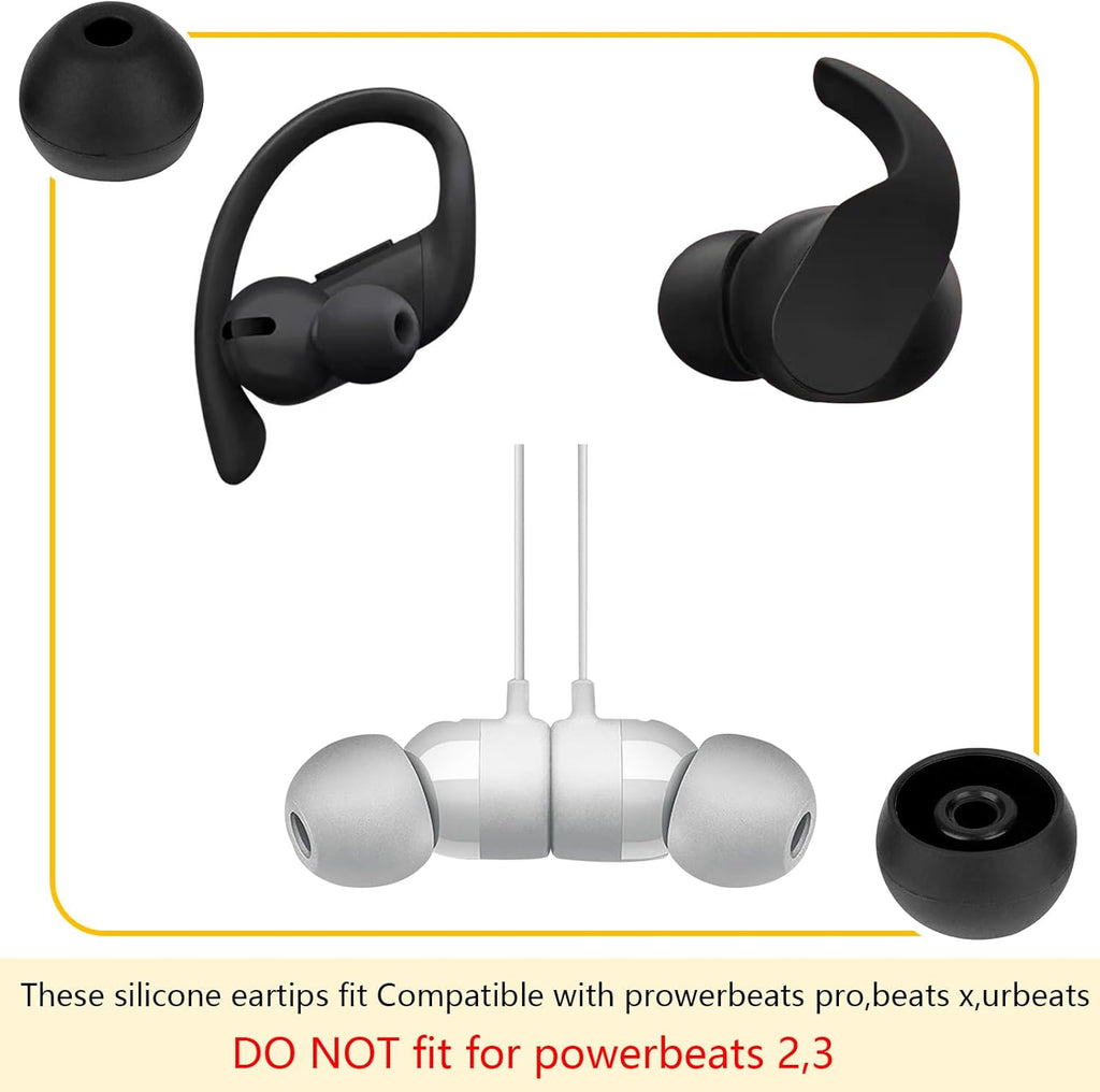 Silicone Replacement Earbud Tips Ear Tips Compatible with Powerbeats Pro Beats Wireless Earphone Headphone Earbud Rubber Tips 4 Pairs