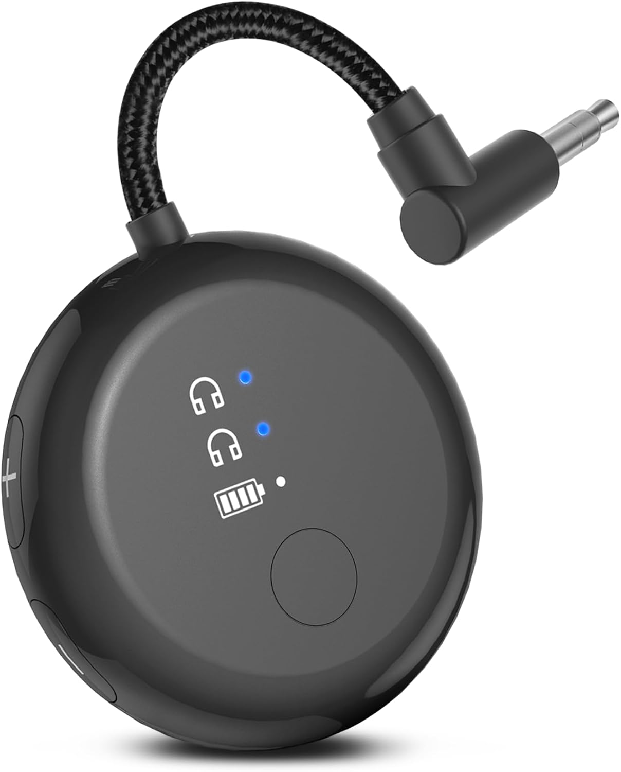 Avantree SoundJet R1 – Airplane Bluetooth Adapter for Headphones & AirPods, aptX Adaptive, Qualcomm Chipset, 20H Battery, Wireless Audio Transmitter for in-Flight Travel Essentials - Black