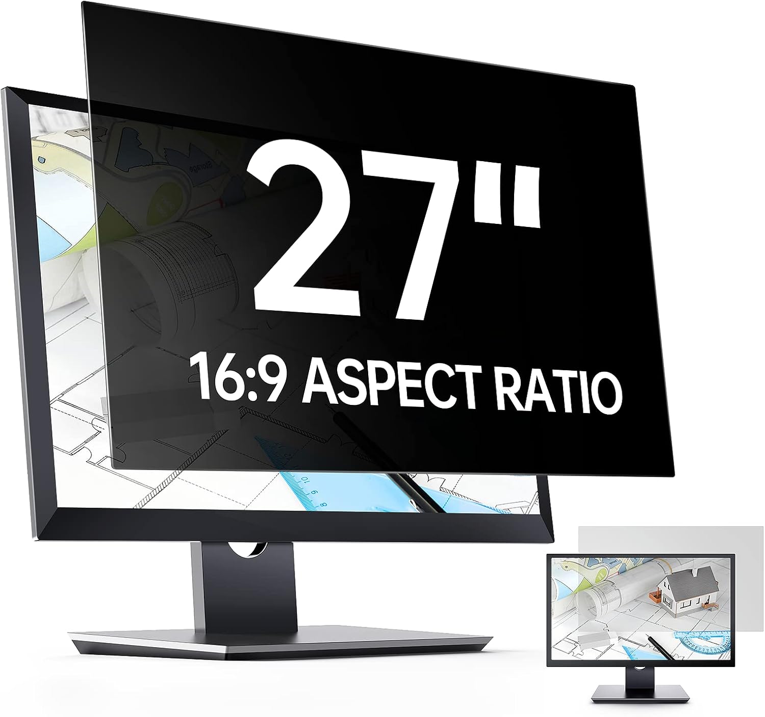 Privacy Screen Filter for 27 inch Widescreen Monitors-Privacy Screen for Computer Monitor-Computer Privacy Screen(16:9 23.5”x13.23”)