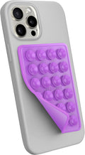 Suction Phone Case Mount, Sillicon Adhesive Phone Accessory for iPhone and Android, Hands-Free Fidget Toy Mirror Shower Phone Holder, Tiktok Videos and Selfies (Purple)