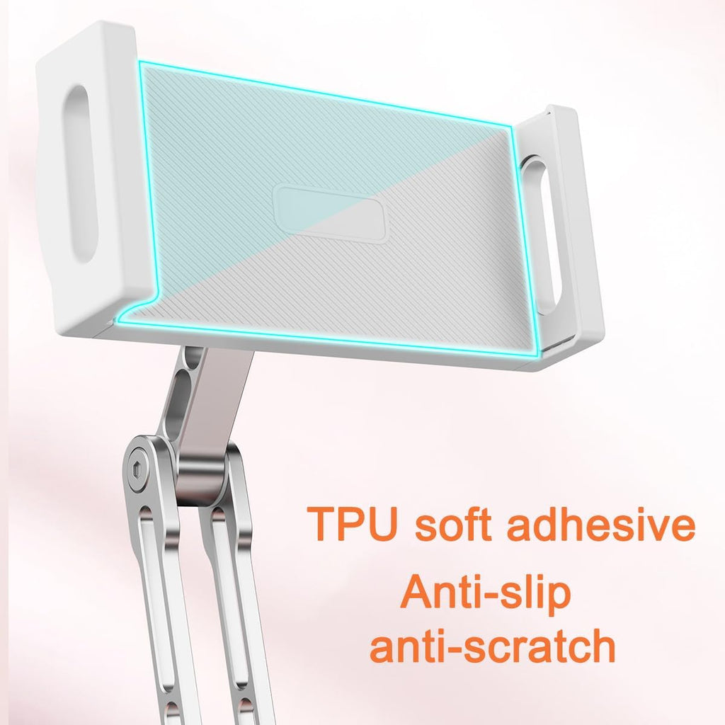 Pillow Stand Holder for Kindle Tablet iPad,Plush Mobile Phone Stand with a Snack Bowl with lid,Compatible with 4.7"-13" Phone, Tablet, iPad, iPhone, Google, Kindle, Samsung (Grey)