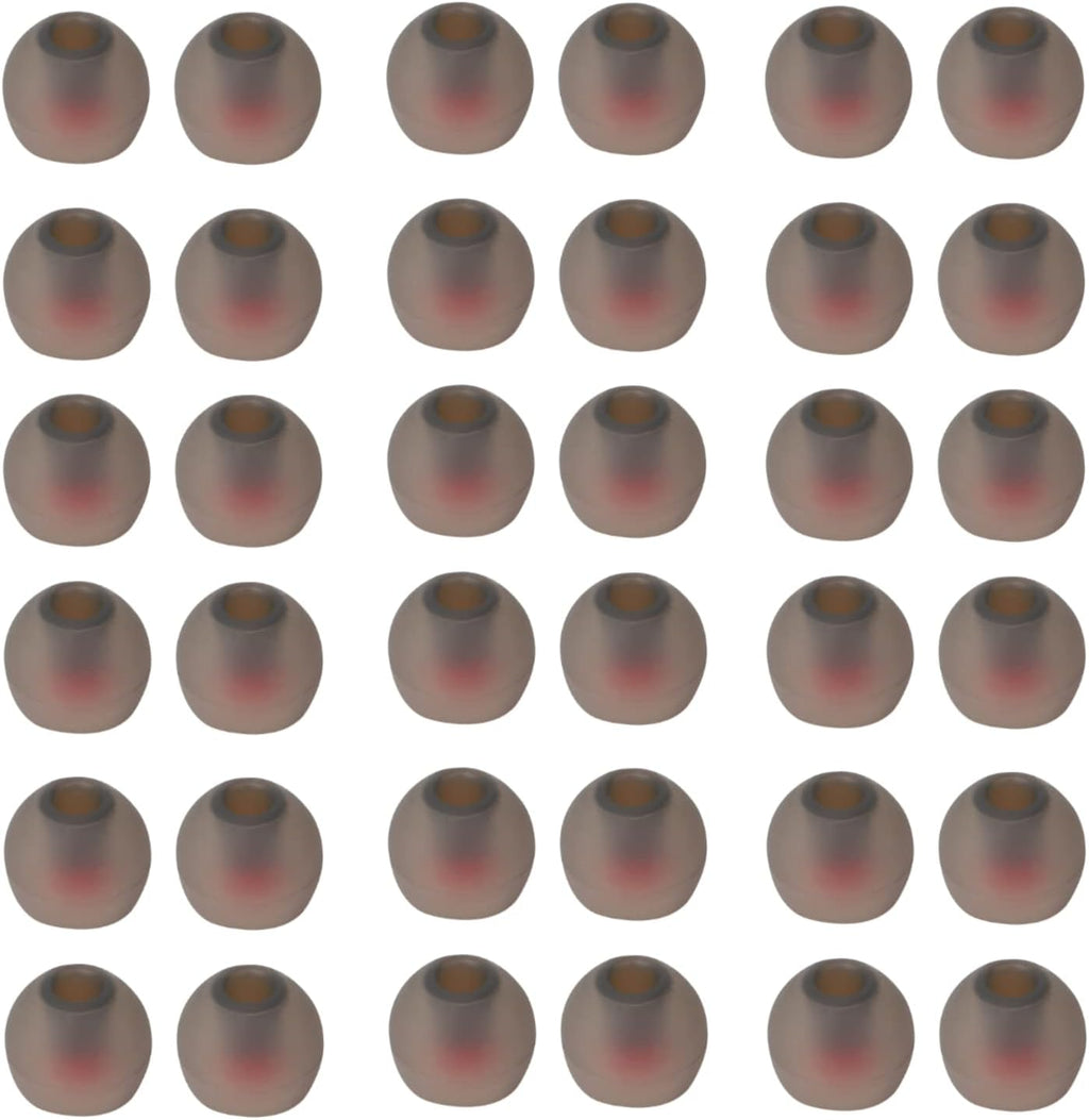 36 Pieces Large Earbud Tips Soft and Comfortable Ear Bud Replacement Pieces Silicone Fit Most in-Ear Headphones，Inner Hole 3.8mm -5.5mm，Black and Red Replacement Earbuds Silicone Tips