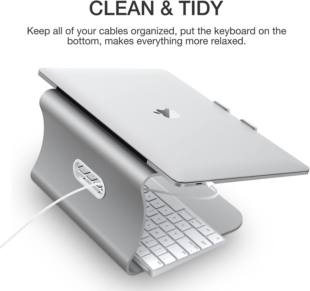Laptop Stand, Aluminum Notebook Holder Riser Heat-Vent for MacBook Air/Pro, Dell, HP, Lenovo, Microsoft Surface, Samsung 11-16 inches Notebook (Space Silver)