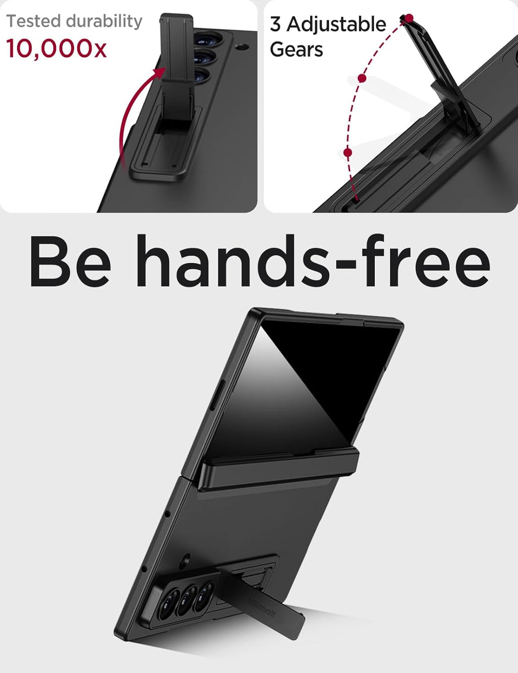 Miimall for Samsung Galaxy Z Fold 7 Case with Privacy Screen Protector, [Anti Spy] Built-in Adjustable Kickstand & Magnetic Hinge Protection Full-Body Protective Case for Galaxy Z Fold 7 5G Black