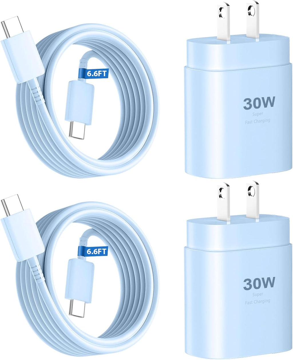 USB C Phone 16 15 Charger Fast Charging,30W Phone 16 15 Pro Max Charger Block &6.6FT Long USB C to C Charging Cable Cord for Phone 16 15/16 15 Pro Max/16 15 Pro/15 Plus/Samsung Galaxy S24 Ultra,Blue