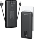 charmast Portable Charger with Built-in Cables & Wall Plug, 10000mAh Portable Power Bank, External Battery Pack Travel Essentials Compatible with iPhone 16/15/14/13, Samsung, iPad etc