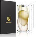UNBREAKcable 2-Pack Screen Protector for iPhone 16, Double Shatterproof Tempered Glass [Easy Installation Frame] [9H Hardness] [99.99% HD Clear] [Case Friendly] for iPhone 6.1 inch