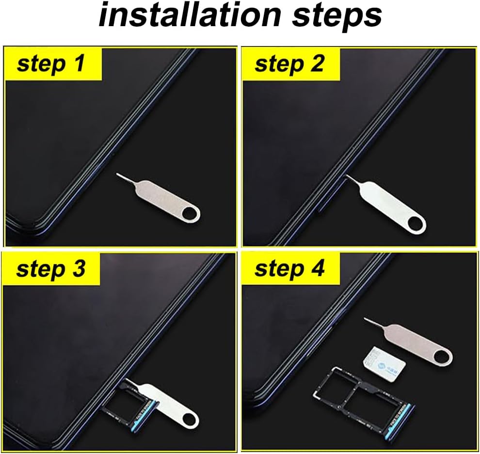 4 Pcs SIM Card Removal Openning Tool Tray Eject Pins Needle Opener Ejector Compatible with All iPhone Apple iPad HTC Samsung Galaxy Cell Phone Smartphone Watchchain Link Remover (Style C)