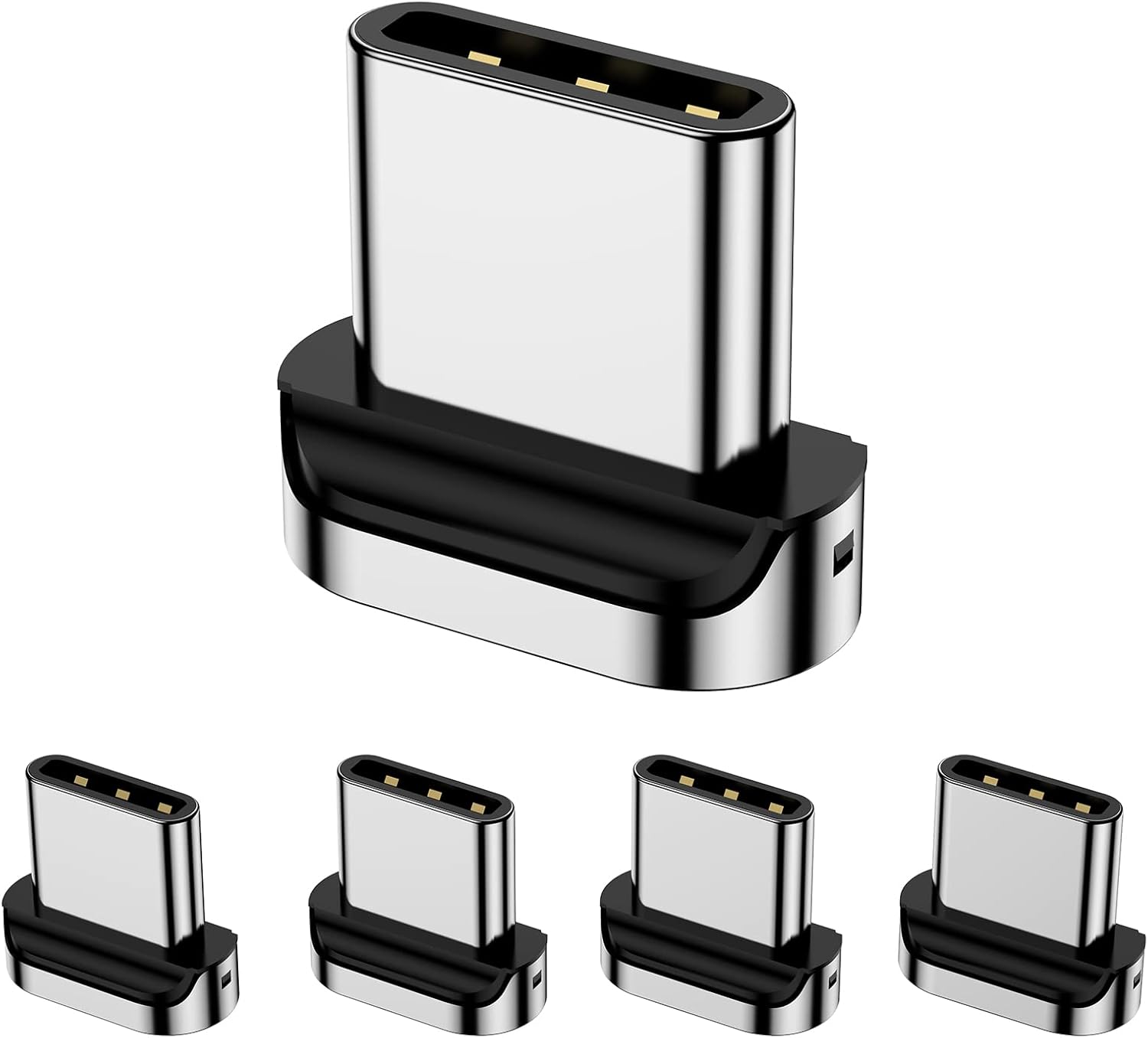 Magnetic Connector Tips Head for USB-C Android Devices (5 Pack), only Compatible 3A Magnetic Charging Cable