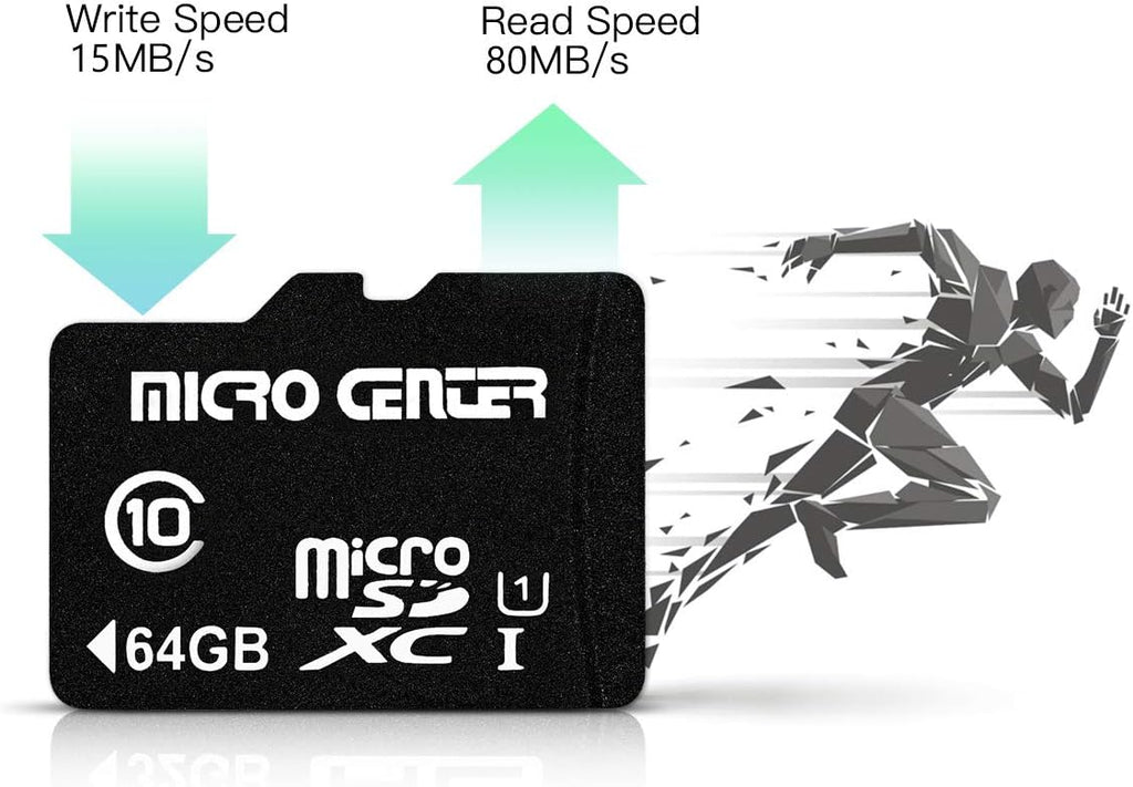 INLAND Micro Center 64GB Class 10 MicroSDXC Flash Memory Card with Adapter for Mobile Device Storage Phone, Tablet, Drone & Full HD Video Recording - 80MB/s UHS-I, C10, U1 (1 Pack)