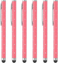 PATIKIL Stylus Pens for Touch Screens, 6 Pcs High Precision Universal Bling Stylus Crystal Metal Capacitive Pen for Touch Screen Devices Phone Tablets Laptop, Pink