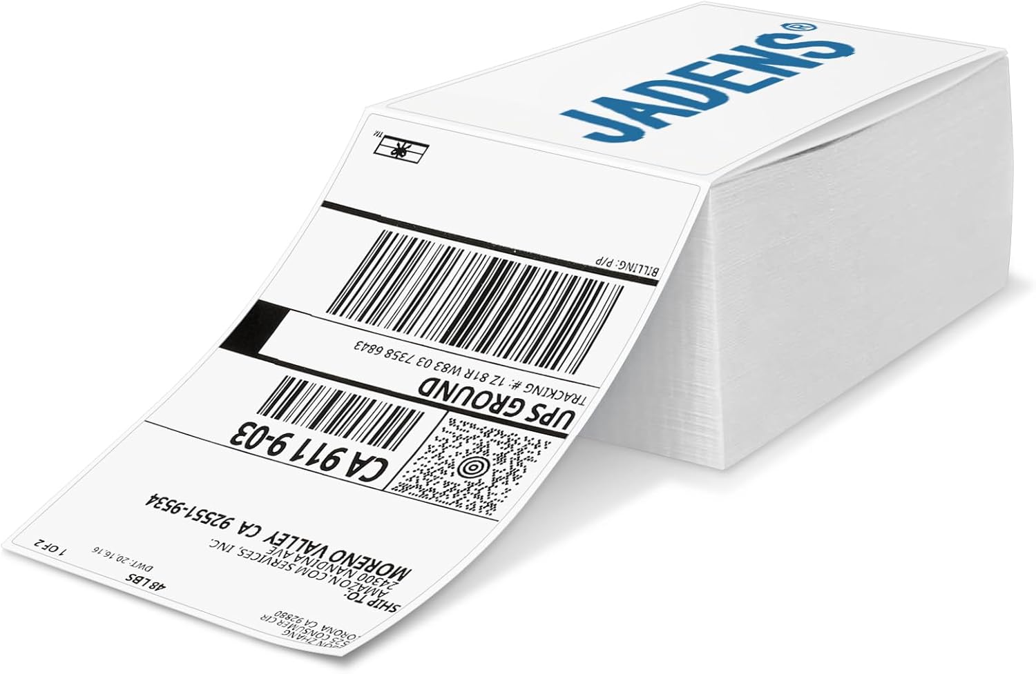 JADENS Thermal Labels 4x6-500 Labels, Compatible with Rollo, Brother, Zebra and Most Thermal Printer, Perforated, Commercial Grade, Doesn't Compatible with Dymo