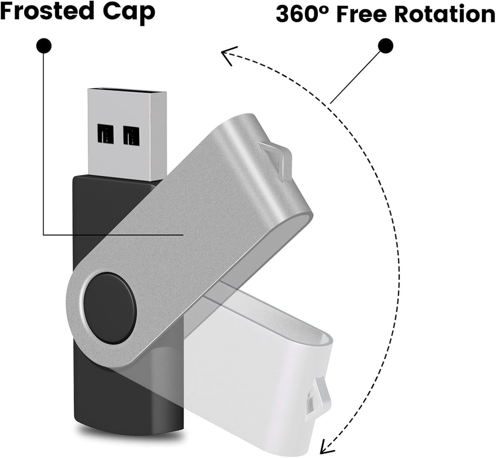 EASTBULL 64 GB Flash Drive USB 2.0 64 GB Single Pack Thumb Drive Swivel Design Memory Stick Zip Drive Jump Drive for Storage and Backup(Silver)