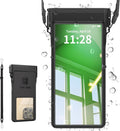 Large Floating Waterproof Phone Case with Lanyard for Snorkeling & Diving - Underwater Phone Pouch Compatible with i-Phone 16/15/14 Pro Max, Galaxy All Series, Beach and Pool Water Park (Black)