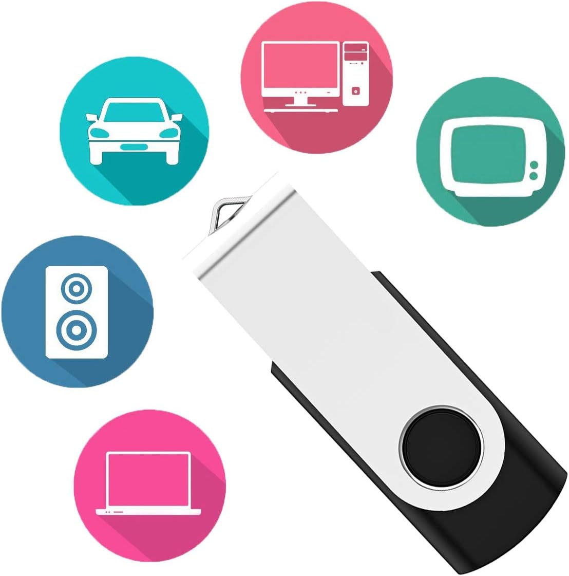 USB Flash Drive 2GB 50 Pack, Bulk USB 2.0 Flash Drives Thumb Drive Swivel Memory Stick Jump Drive Pen Drive,2 gig 50 Pieces