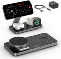 Foldable 3 in 1 Wireless Charging Station for Apple Compatible with Magsafe Charger Stand,Magnetic Wireless Charger Station for iPhone 15 14 13 12 Series,Airpods Pro,Apple Watch Ultra (Pure Black)