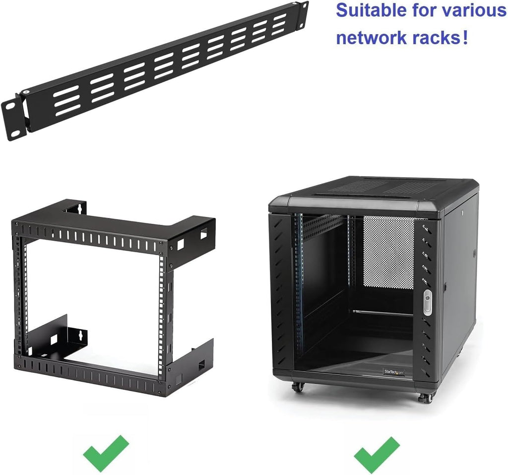 1U Hinged Vented Rack Mount Blank Panel Spacer for 19in Server Rack or Network Cabinet (1U Vented Blank Panel) (Pack of 2)