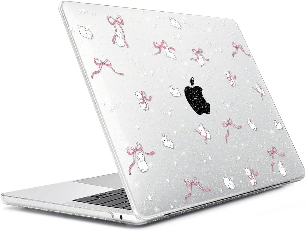 for 2025 2024 2023 2022 MacBook Air 13 inch Case M4 A3240 M3 A3113 M2 A2681 with Touch ID& 13.6" Liquid Retina Display, Plastic Hard Shell&Keyboard Cover&Screen Film&Webcam Cover, Bunny-P