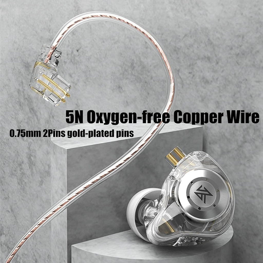 keephifi KZ EDX Pro in Ear Monitors KZ IEM Earphones with Microphone, Dual DD HiFi Stereo Sound Wired Earphones Noise Cancelling Earbuds (Cyan, with Mic)