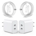 iPhone 16 15 Charger,USB C Charger Fast Charging,2Pack Dual Port Fast Wall Chargers Block with 6FT USB C to C Cable for iPhone 16e/16 Pro Max/16 Pro/16 Plus/15 Pro Max/15/iPad Pro/Air/Mini/AirPod