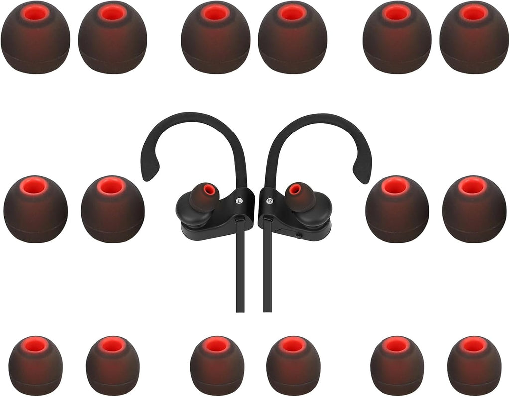 Silicone Earbud Tips Earbud Replacement Tips Eartips Fit Most in-Ear Earbuds(Inner Hole 3.8mm -5.1mm) Headphone Ear Tips Ear Bud Covers 9 Pairs S M L