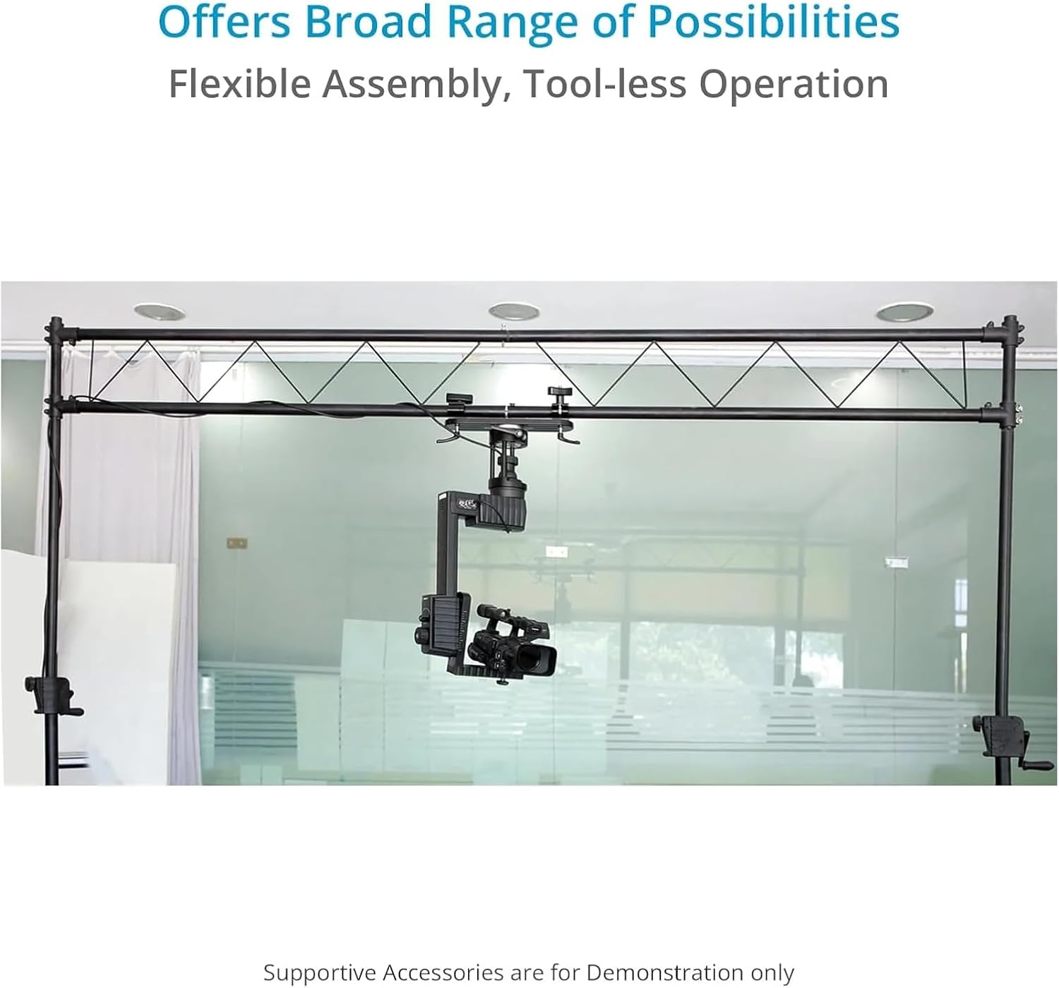 PROAIM Truss/Scaffold Connection Plates – Mitchell Mount. Rigging Adapters for Overhead Shots. for Wall Spreader Rod/Poles/Grids. 360° Swivel Clamps, Robust & Secure - 50kg Payload
