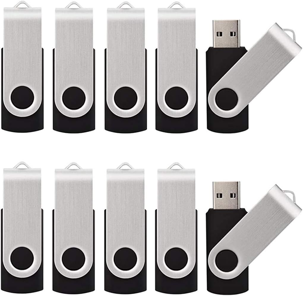 50 Pack USB 2.0 Thumb Drives - 2GB Flash Memory, Black