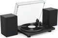 Udreamer Vinyl Record Player, Turntable with 40W Speakers, Bluetooth Input Output and USB Record, Vintage LP Player with AT-3600L Cartridge, Built-in Phono Preamp, Counterweight and Pitch, Black