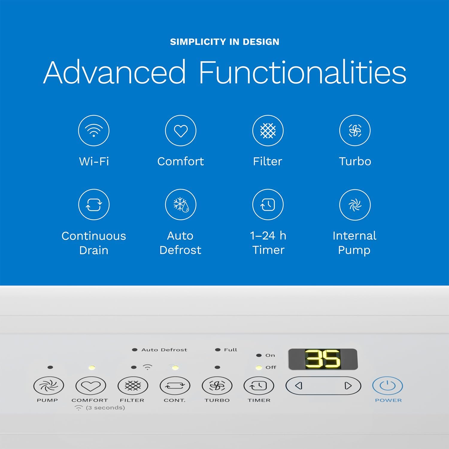 hOmeLabs 50 Pint Wi-Fi Dehumidifier with Pump for up to 7,000 Sq Ft (MAX 120 Pint at 95°F, 90% RH) – High Capacity Moisture Removal for Large Rooms, Offices, and Basements