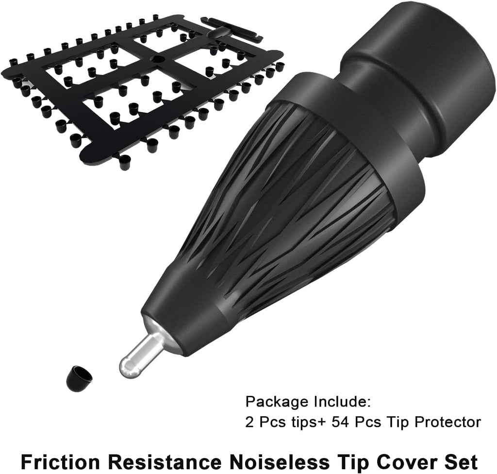 Upgraded Pencil Tips fits for Apple 2nd 1st Gen USB-C iPad Pro Pencil,No Wear Out Fine Point Apple Pen Tip &Noiseless Friction Nib Covers Set, Make iPencil 1 / Pencil 2 Work Like a Charm,Black