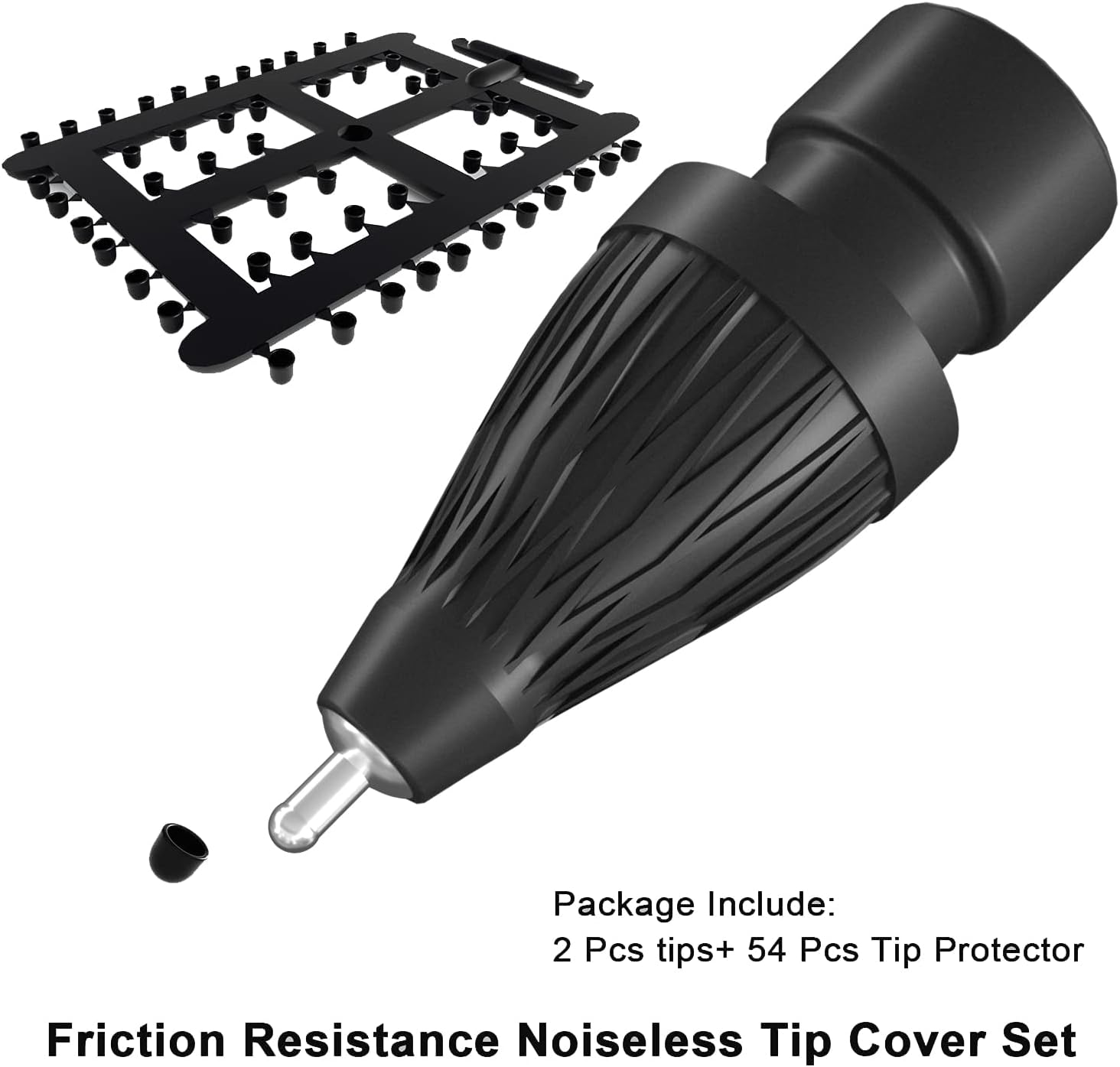 Upgraded Pencil Tips fits for Apple 2nd 1st Gen USB-C iPad Pro Pencil,No Wear Out Fine Point Apple Pen Tip &Noiseless Friction Nib Covers Set, Make iPencil 1 / Pencil 2 Work Like a Charm,Black