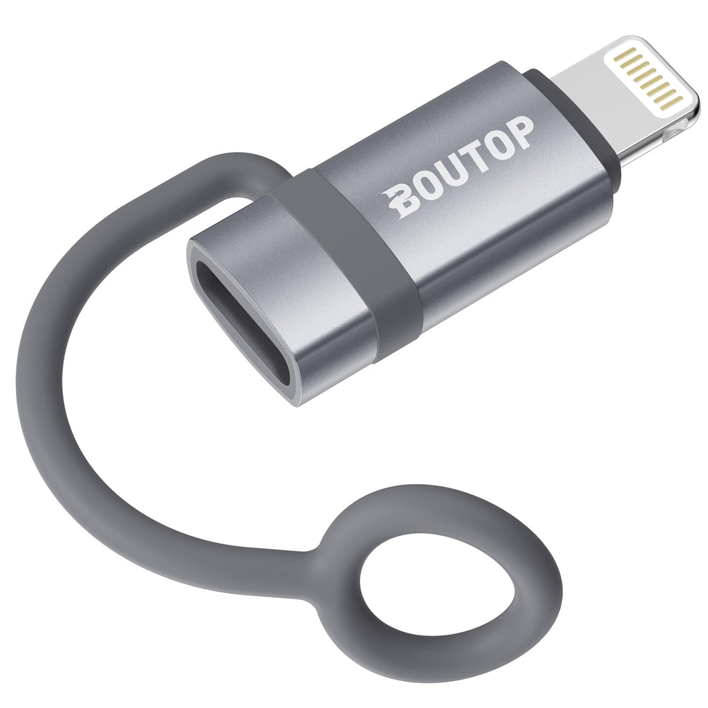 [MFi Certified] USB C to Lightning Adapter, Type C to Lightning Adapter Support 36W PD Fast Charging Compatible with iPhone iPad Gray