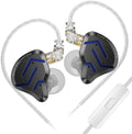 KZ ZSN Pro 2 in-Ear Monitors Headphones Metal Earphones 1BA+1DD Hybrid Technology HiFi Bass Clear Sound IEMs Noise Cancellation Earbuds Wired for Musicians Singer Audiophile(Black,with Mic)