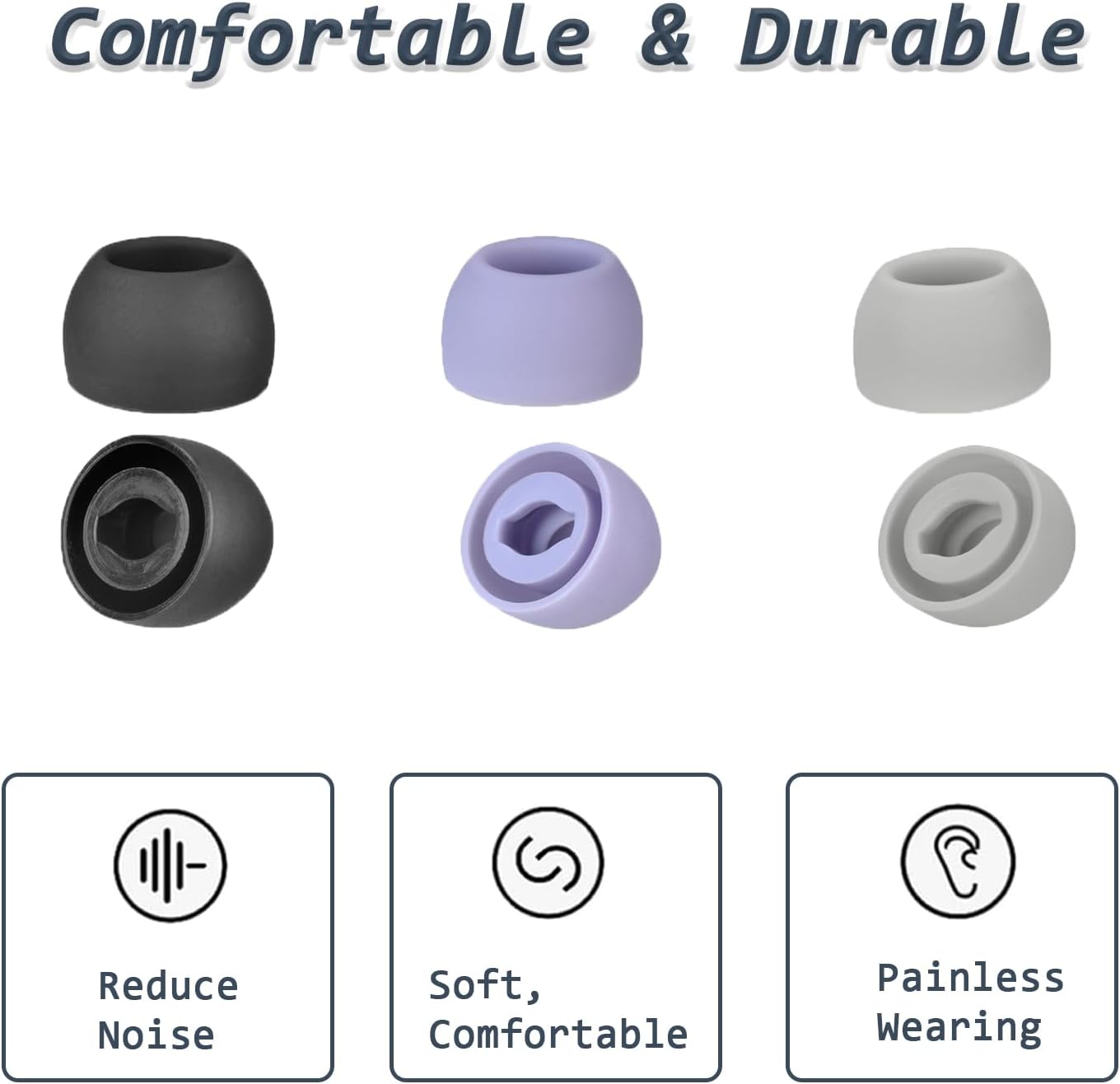 6 Pairs Replacement Eartips for Samsung Galaxy Buds Pro Headphones, Silicone Tips Earbuds Eartips Set, L/M/S Earplug Replacement Accessories (Silver, Without Pen)