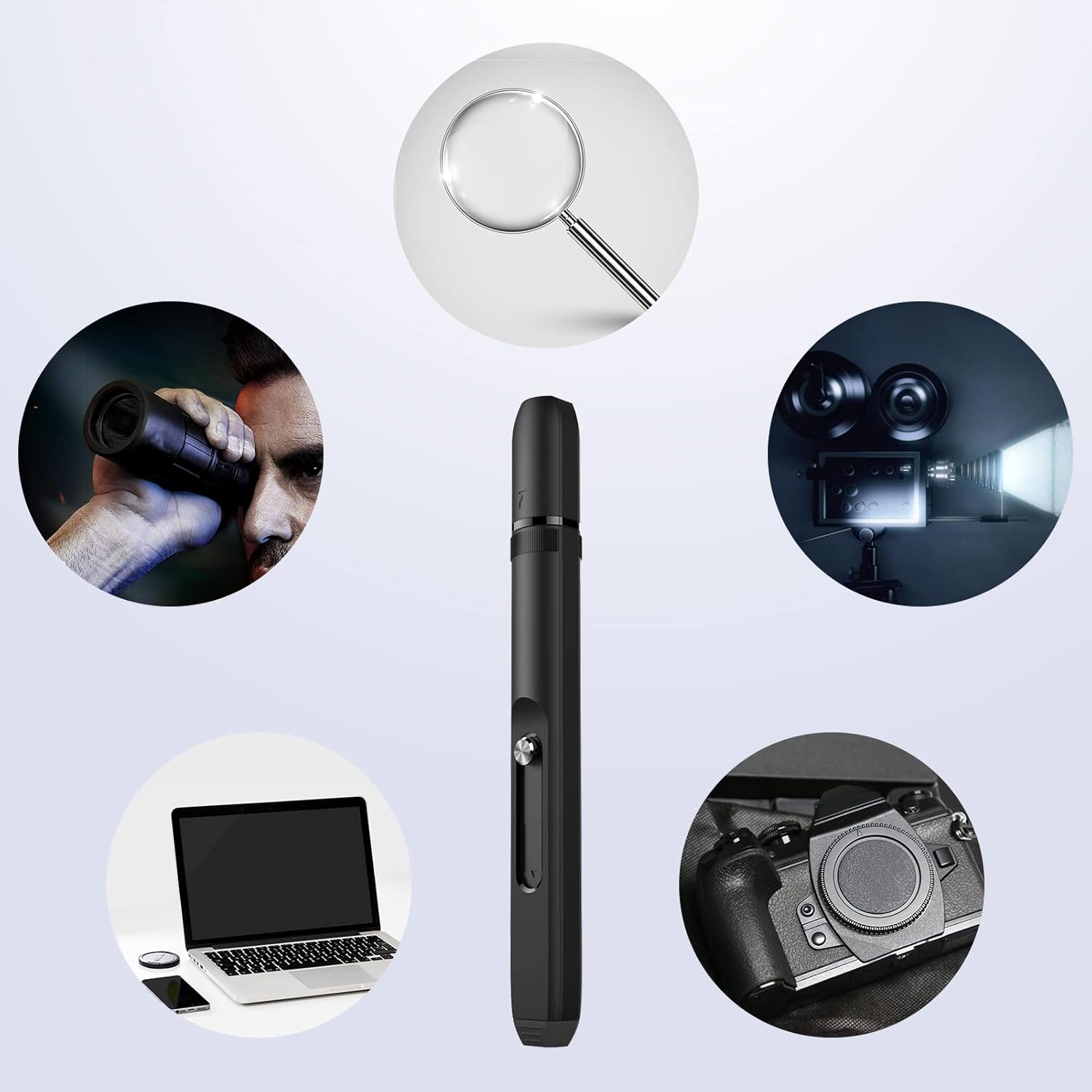 VSGO Professional Lens Cleaning Pen, Double-Ended Lens Brush with Soft Brush and Nano Optical Carbon for Camera, Optical Lenses, and Glasses(V-P01E)