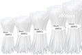 2000 PCS Zip Ties Assorted Sizes 4+6+8+10+12 Inch Self-locking Nylon Cable ties Heavy Duty Outdoor, UV Resistant Wire Straps for Home Office Garden Workshop Indoor Outdoor Fence((White)